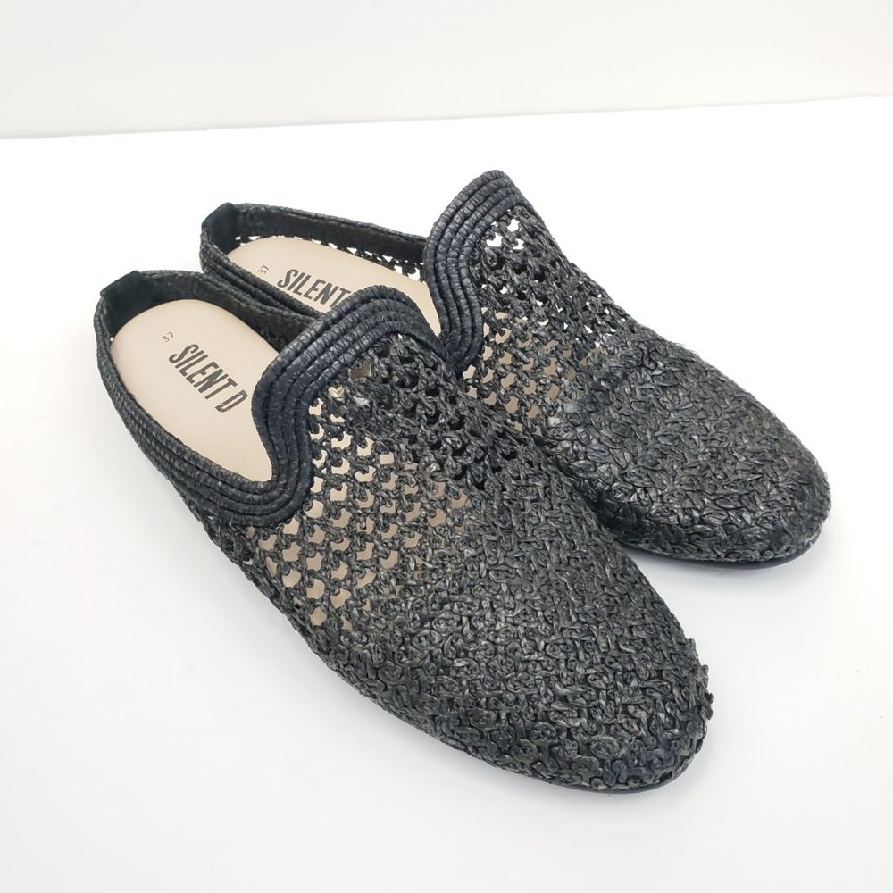 Silent D Black Woven Slip-On Loafers